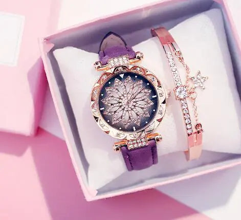 Waterproof Full Diamond Fashion Watch For Women Timepiece