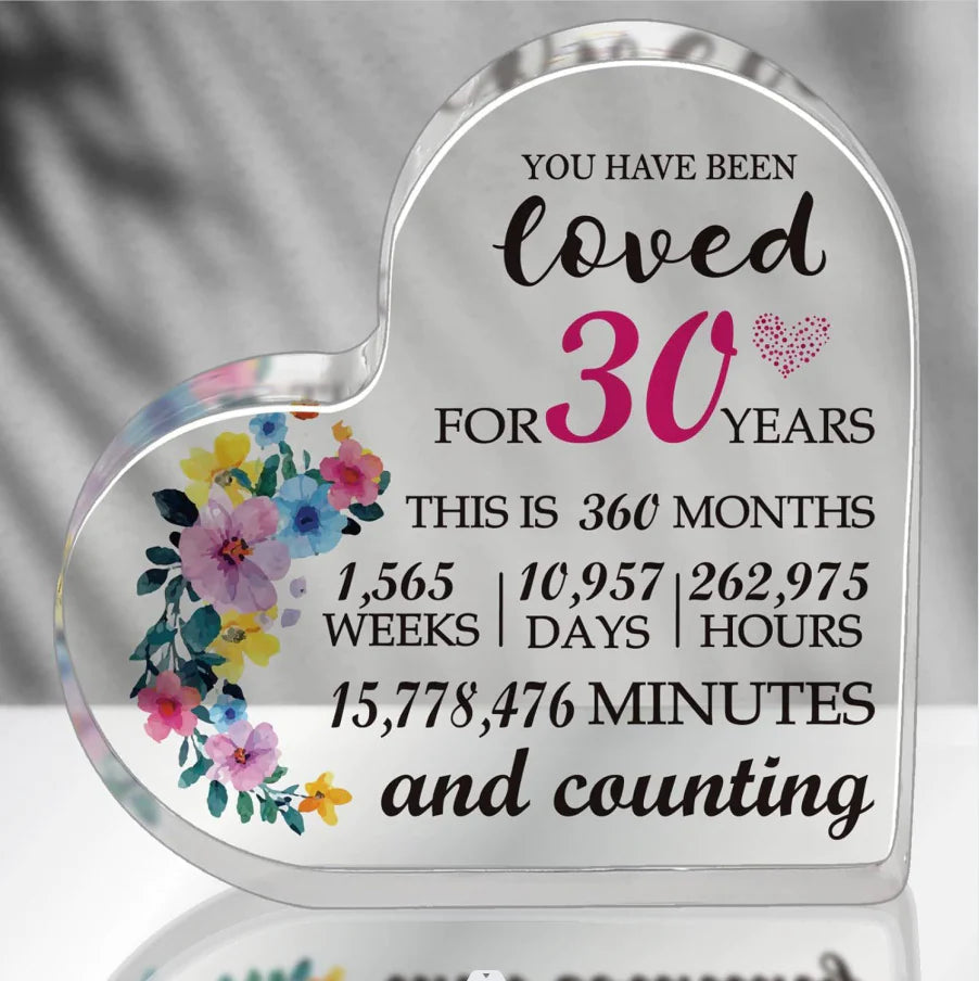 Heart Acrylic Table Decor – Mother's & Father's Day by Theresa's Gift Shop