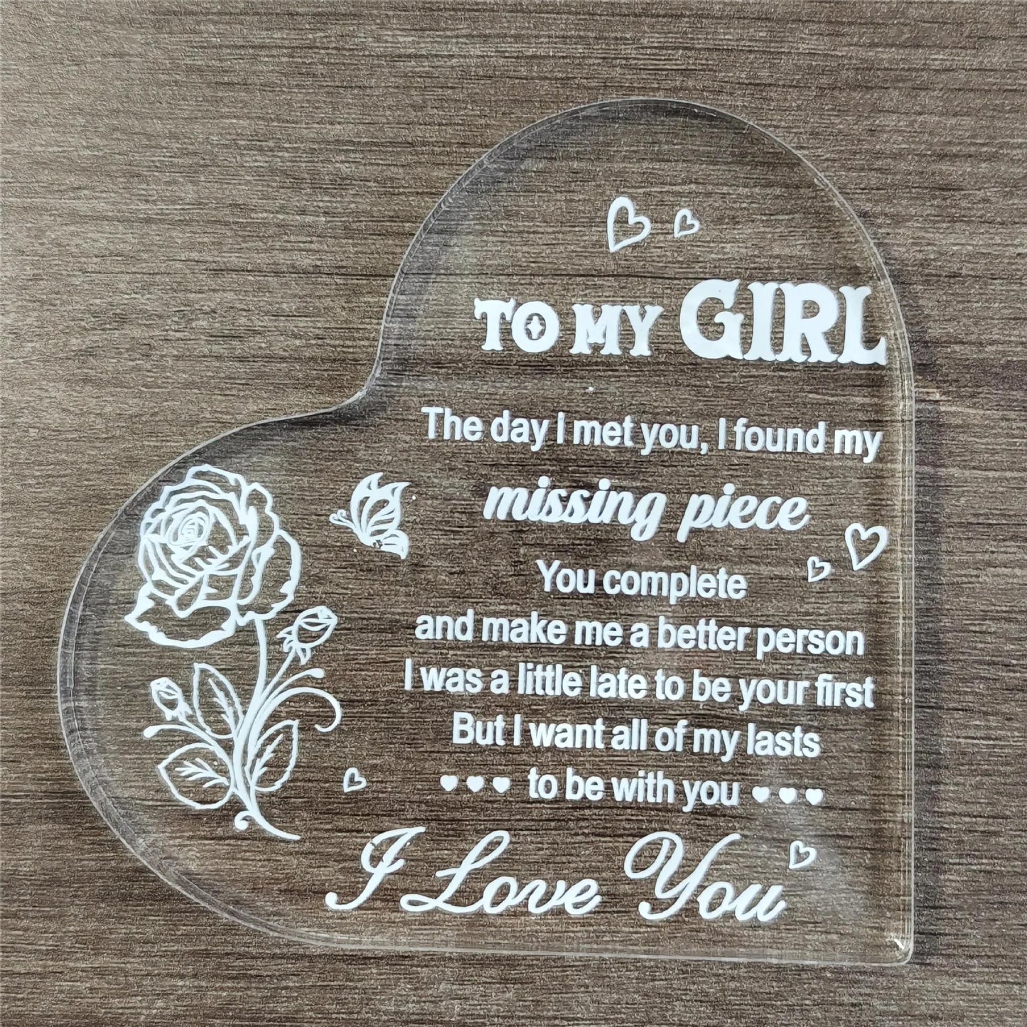 Heart Acrylic Table Decor – Mother's & Father's Day by Theresa's Gift Shop
