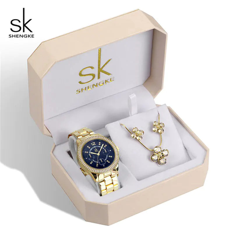 Shengke Womens Watch Set With Earrings And Necklace