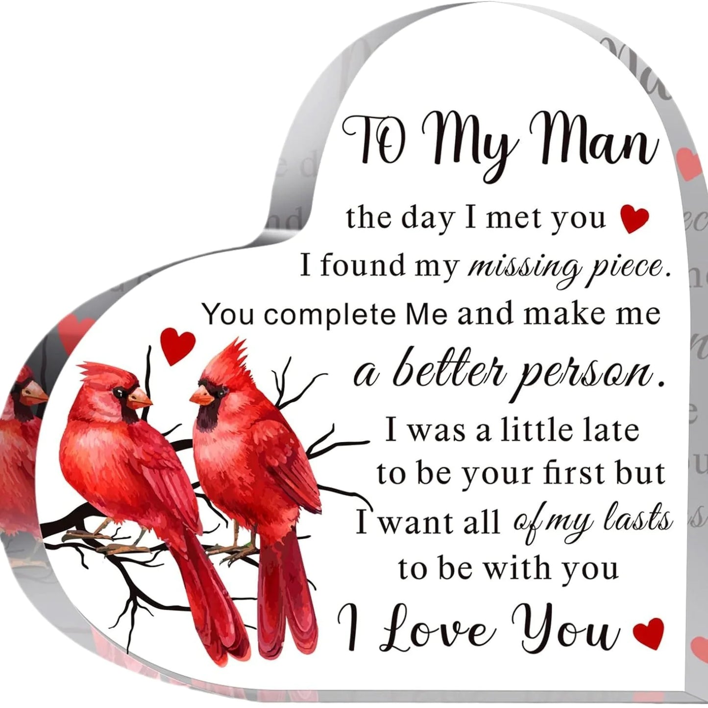 Heart Acrylic Table Decor – Mother's & Father's Day by Theresa's Gift Shop