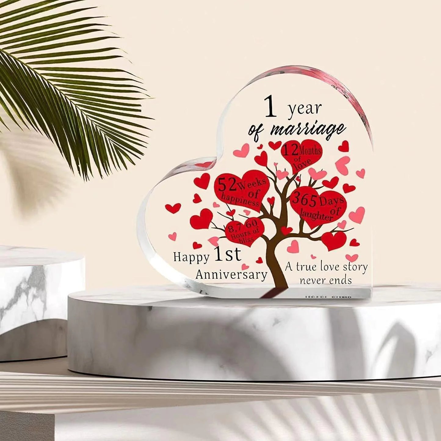 Heart Acrylic Table Decor – Mother's & Father's Day by Theresa's Gift Shop