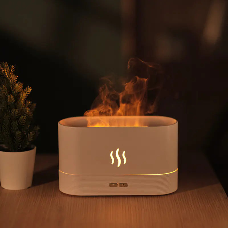 Creative Flame Aromatherapy Machine with Seven-Color Humidifier by Theresa's Gift Shop