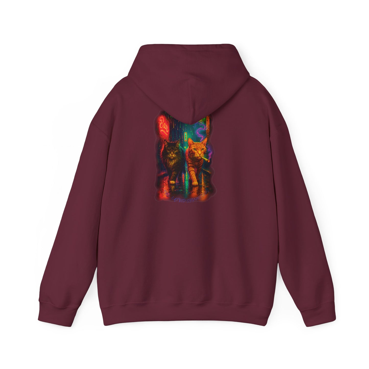 Catnip Dreams Cozy Hoodie, Cat Lover Gift, Winter Wear, Cat Print Sweatshirt, Cat Mom/Dad Gift, Fireside Cozy Sweatshirt