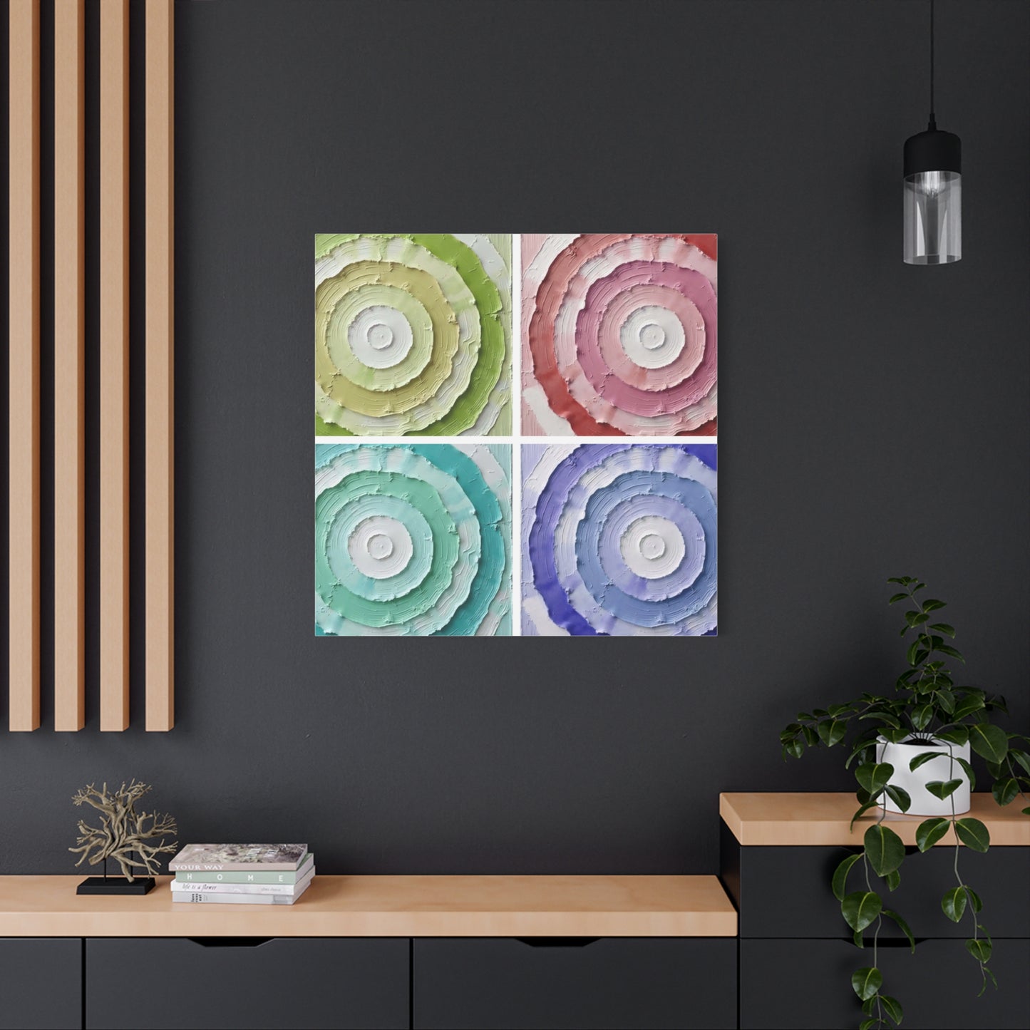 Layered Circular Abstract Art Matte Canvas