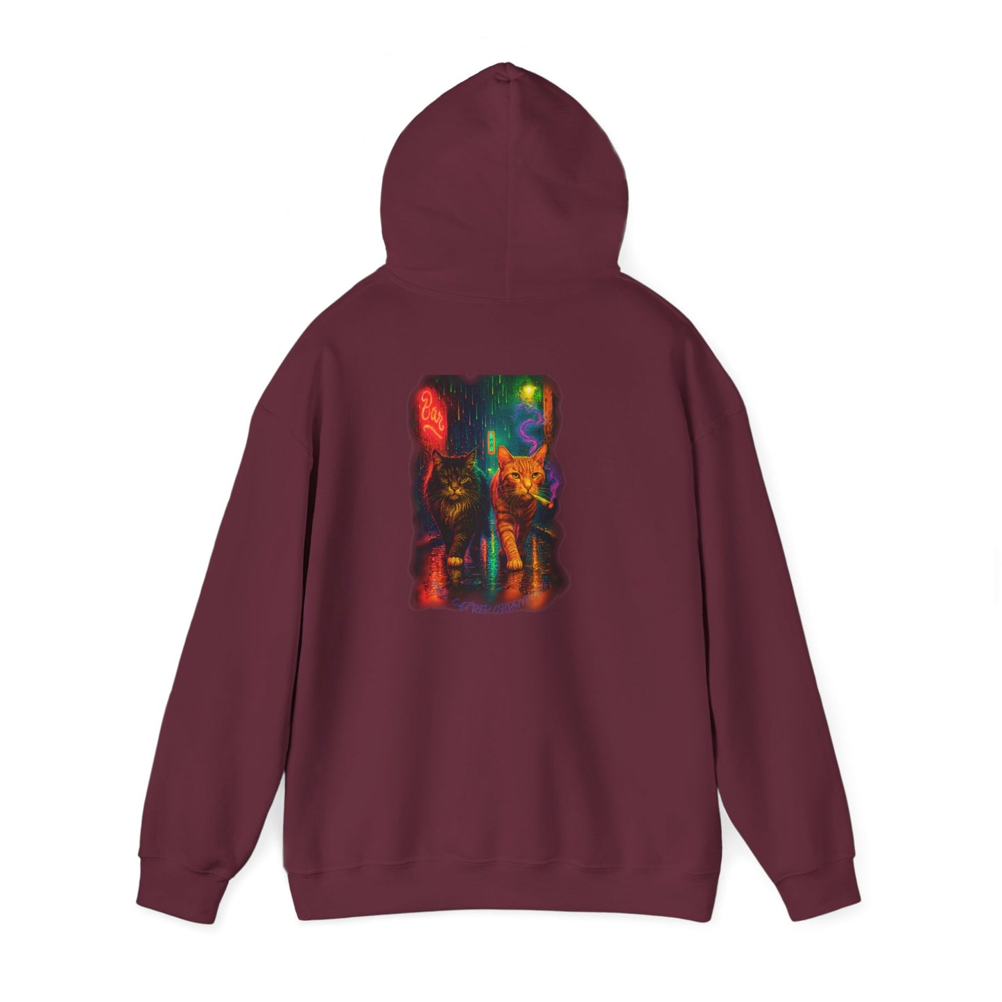 Catnip Dreams Cozy Hoodie, Cat Lover Gift, Winter Wear, Cat Print Sweatshirt, Cat Mom/Dad Gift, Fireside Cozy Sweatshirt