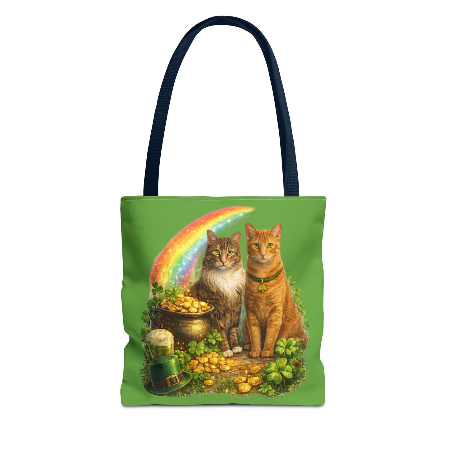 Kiss Me I'm Irish Cats Tote | St. Patrick's Day Rainbow Pot of Gold