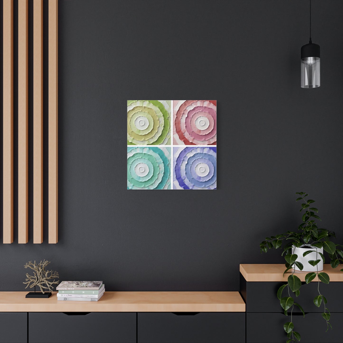 Layered Circular Abstract Art Matte Canvas
