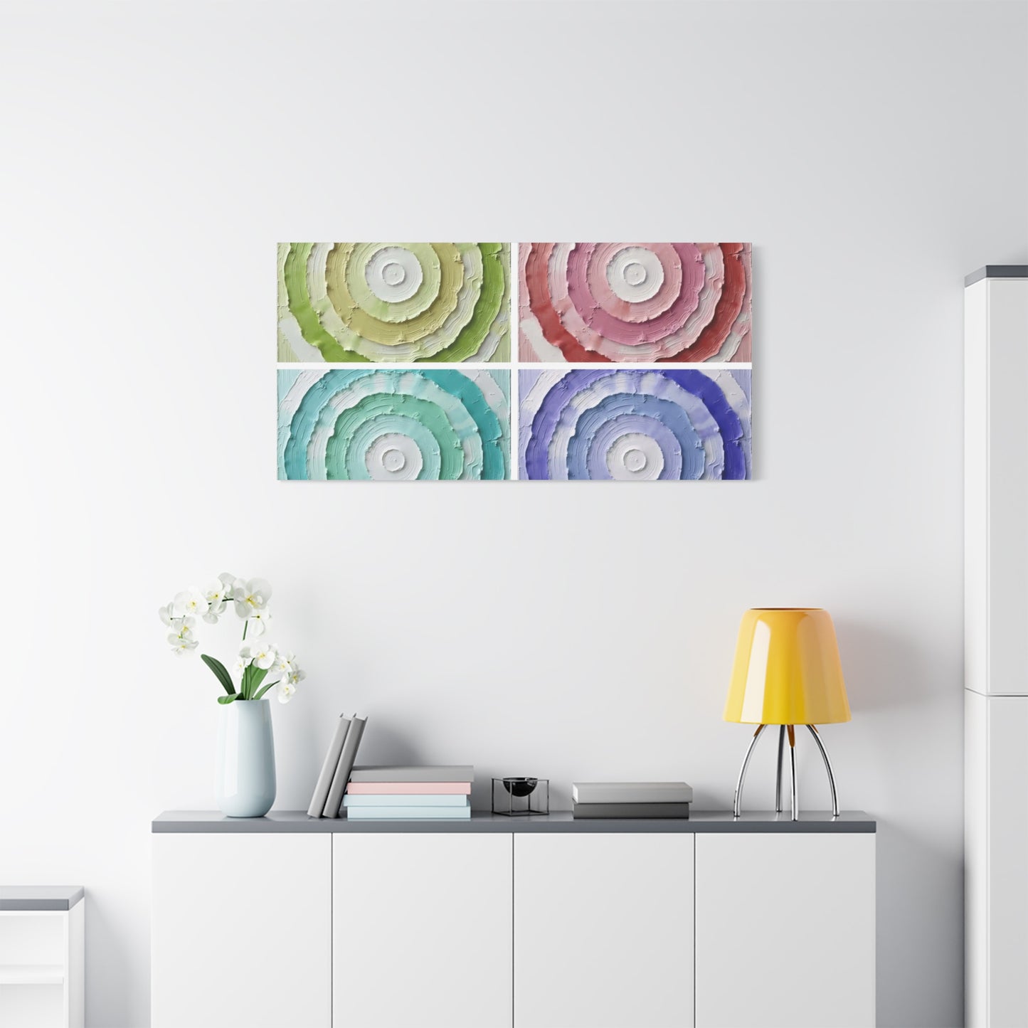 Layered Circular Abstract Art Matte Canvas