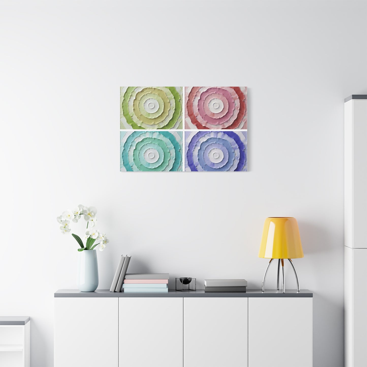 Layered Circular Abstract Art Matte Canvas