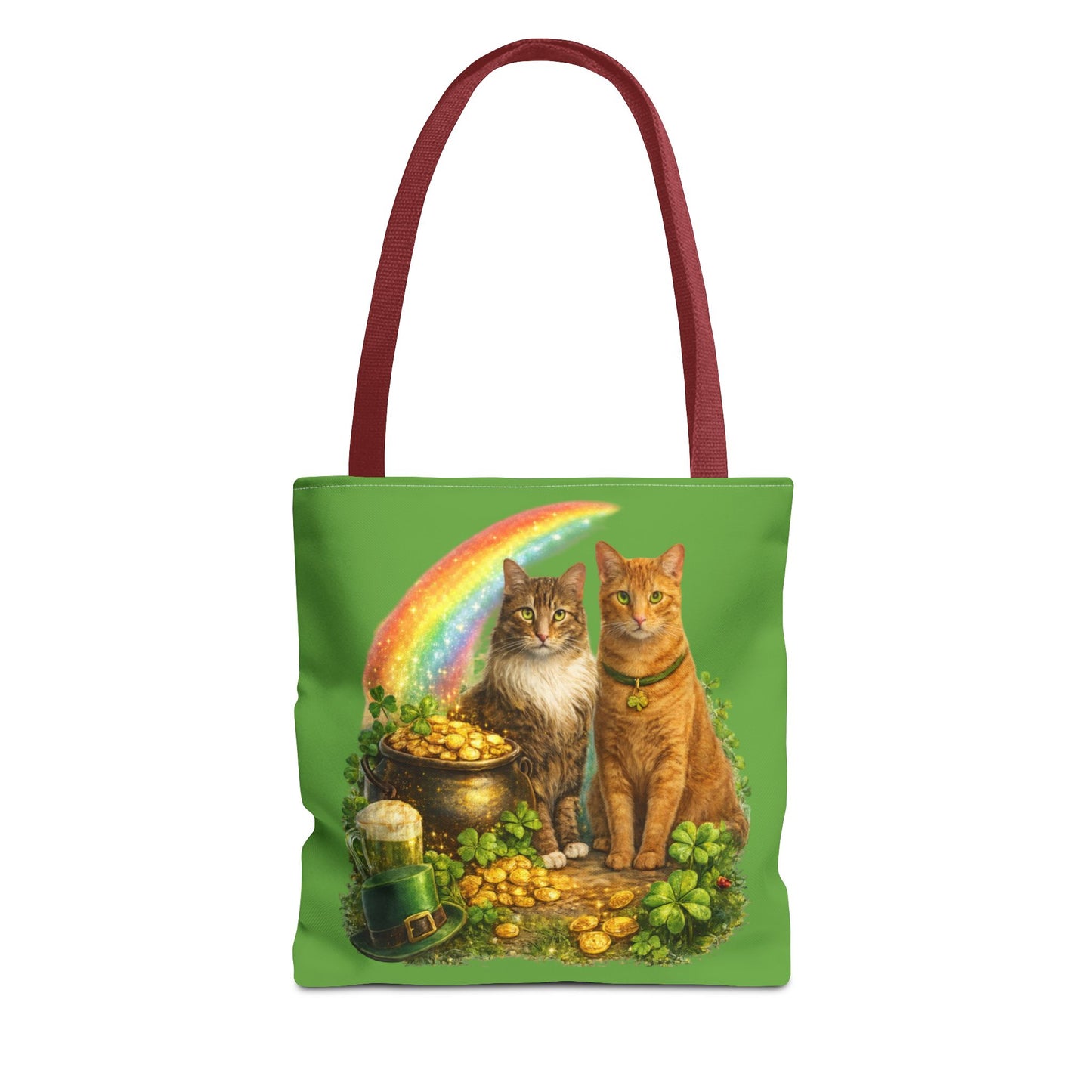Kiss Me I'm Irish Cats Tote | St. Patrick's Day Rainbow Pot of Gold