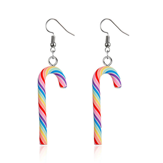 Candy Cane Earrings for Women Christmas Earrings Dangling Trendy Red Christmas Earrings for Women Stocking Stuffers Jewelry Gift