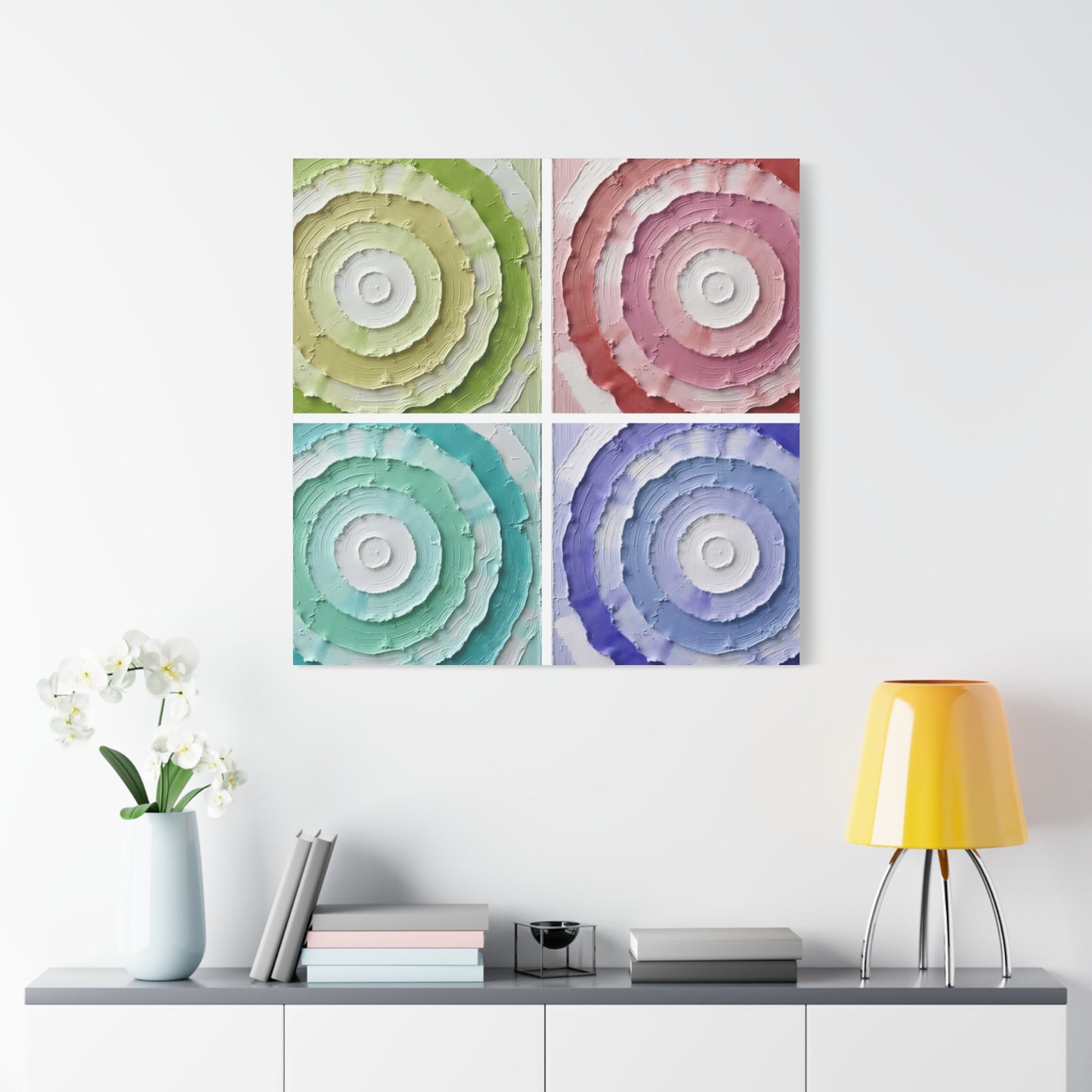 Layered Circular Abstract Art Matte Canvas