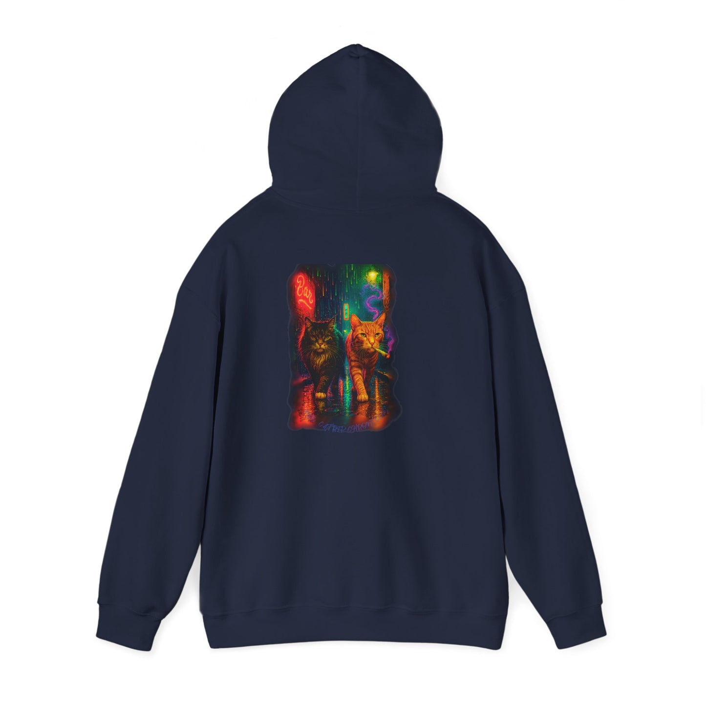 Catnip Dreams Cozy Hoodie, Cat Lover Gift, Winter Wear, Cat Print Sweatshirt, Cat Mom/Dad Gift, Fireside Cozy Sweatshirt