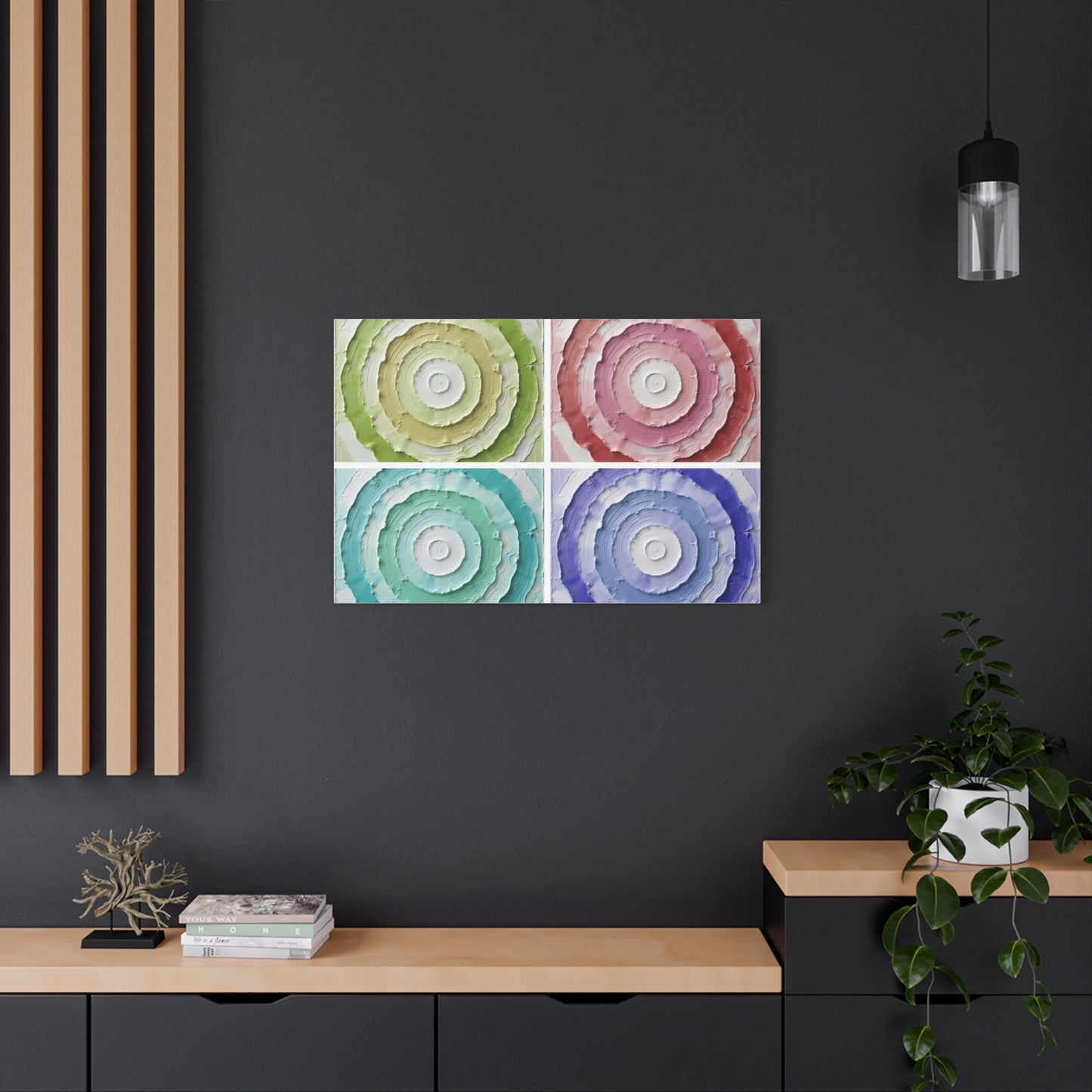 Layered Circular Abstract Art Matte Canvas
