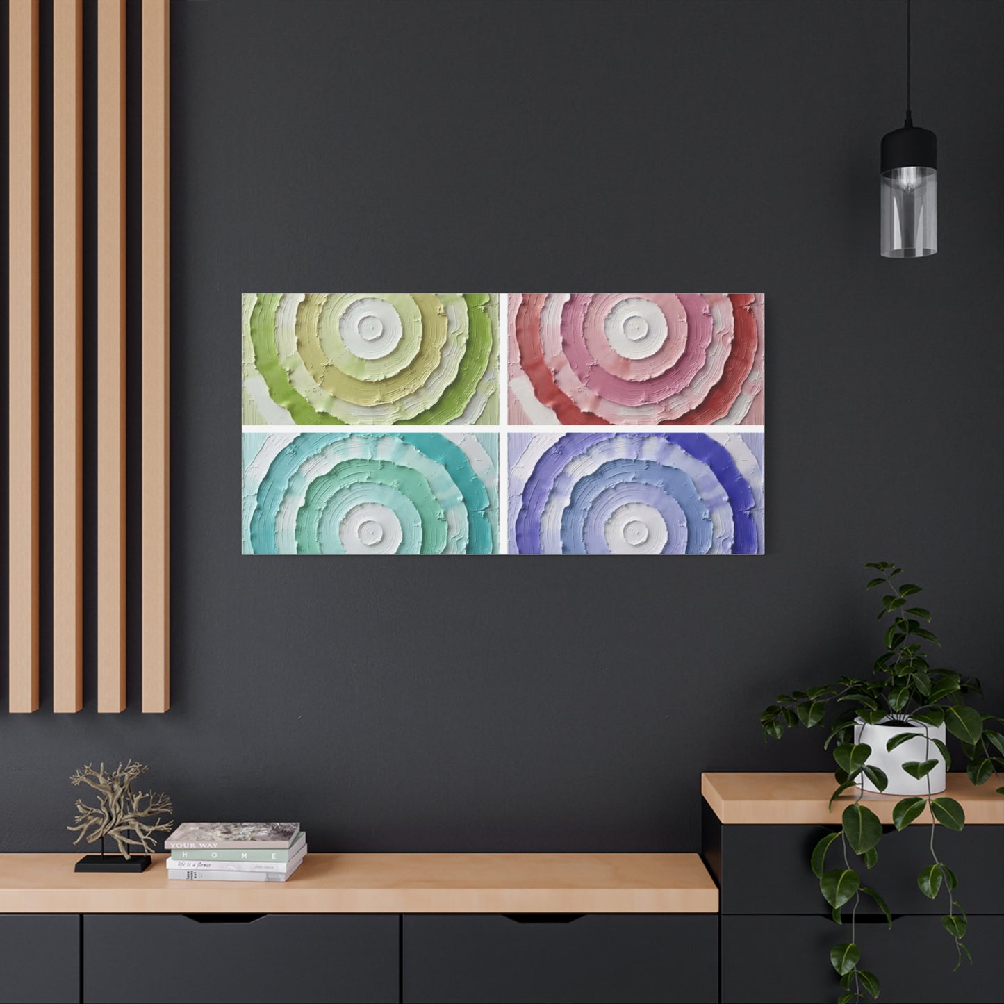 Layered Circular Abstract Art Matte Canvas