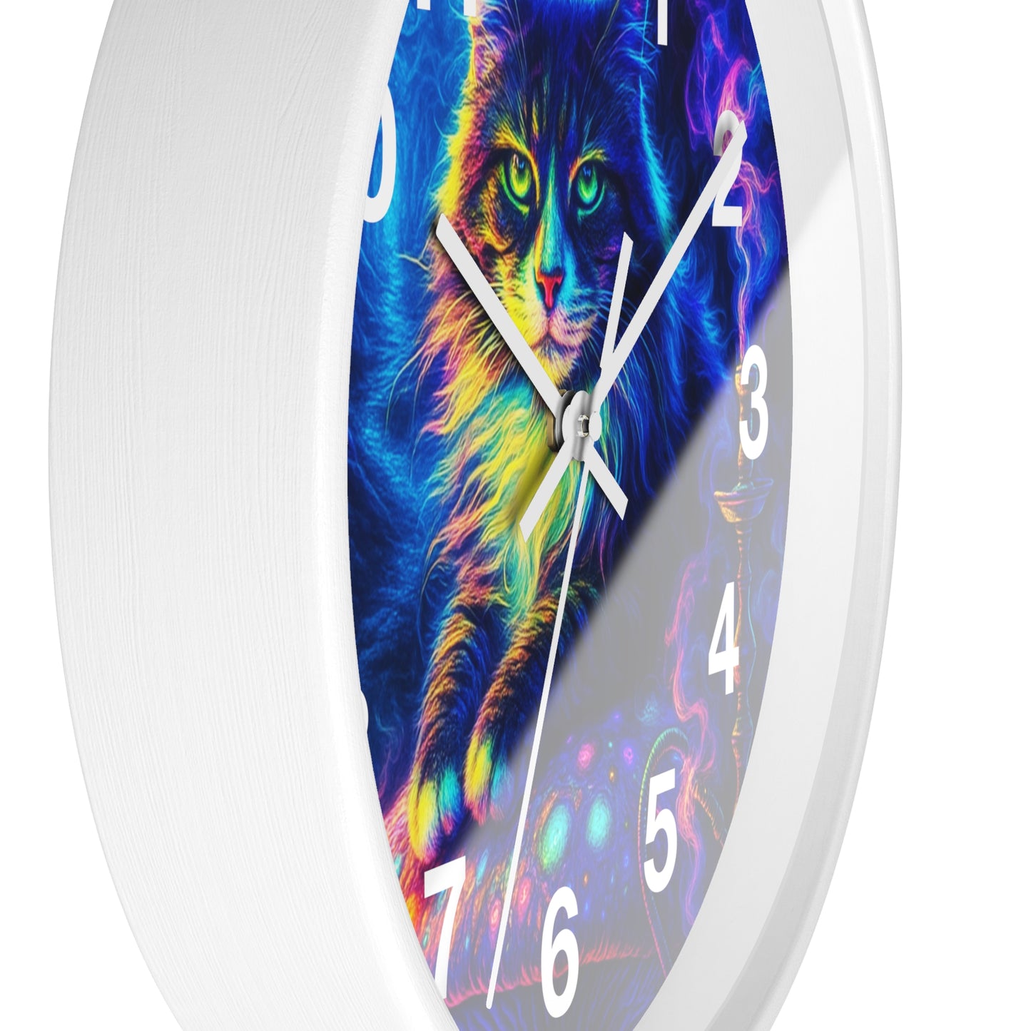 Cat on Mushroom Wall Clock, Whimsical Clock, Mysterious Kitty, Unique Home Decor