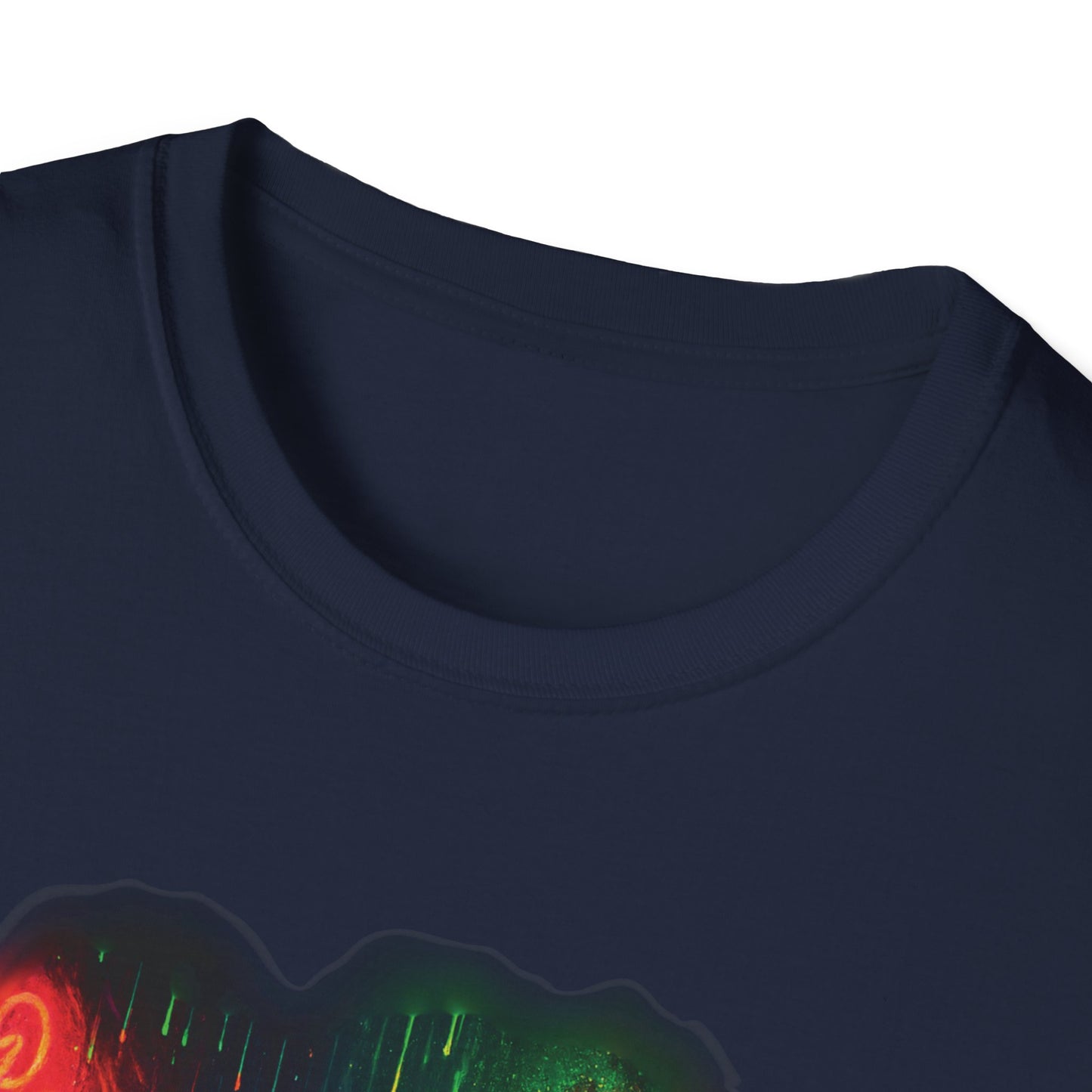 Psychedelic City Street Unisex Softstyle T-Shirt, Cat Lover Tee, Funny Animal Graphic Tee, Cute Kitten Shirt, Unique Gift for Cat Lovers