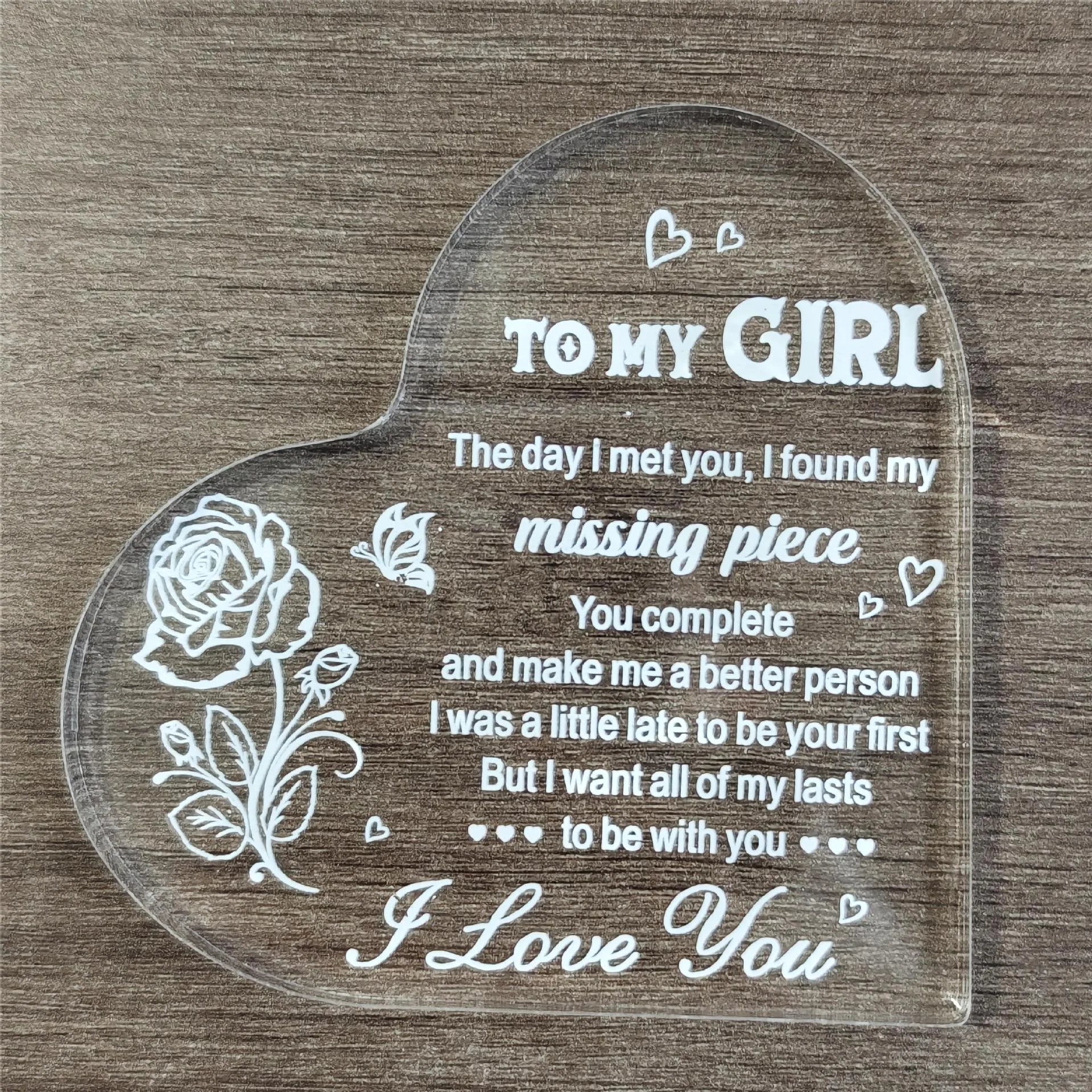 Heart Acrylic Table Decor – Mother's & Father's Day by Theresa's Gift Shop